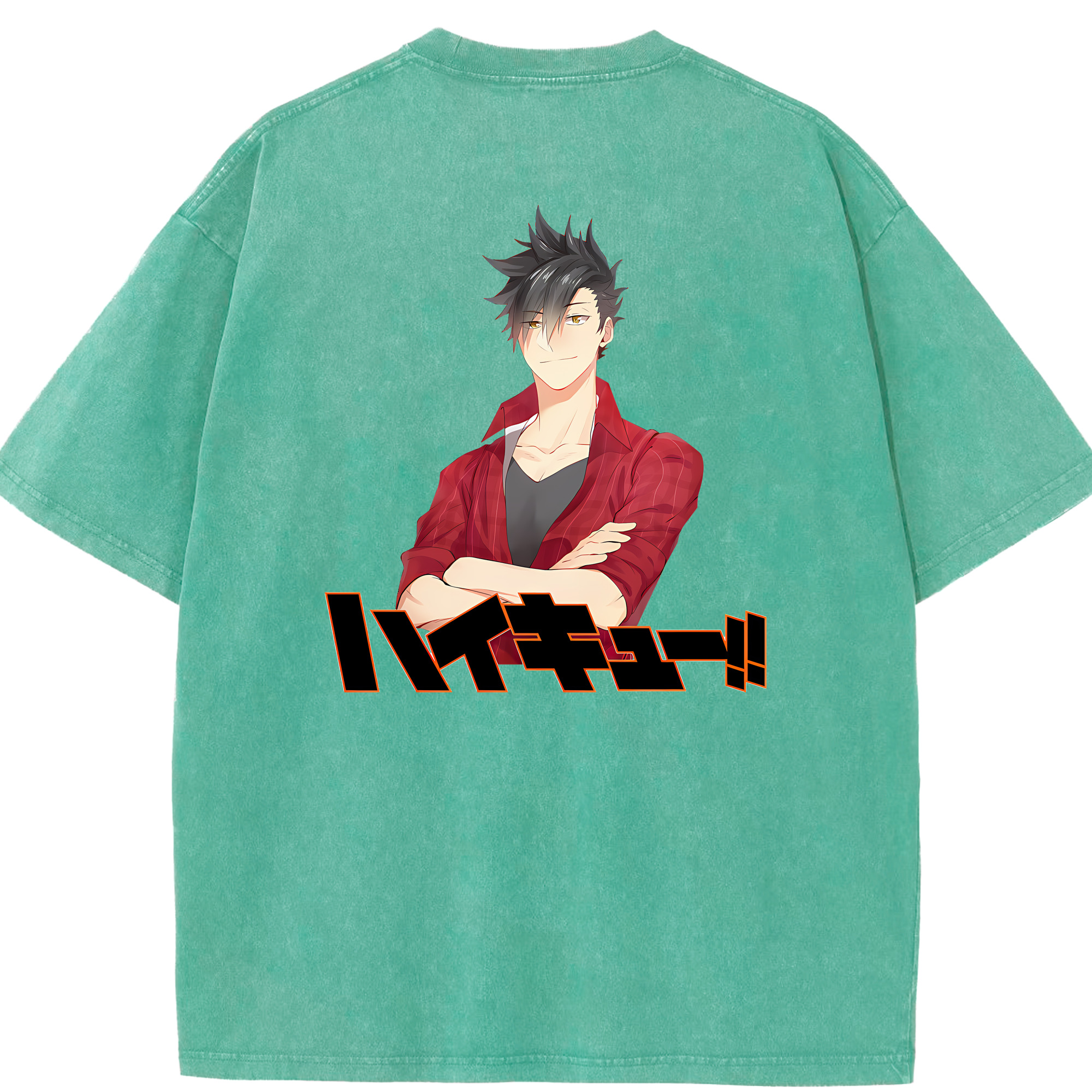 （画像用） ハイキュー!! Haikyu!! 綿100% ヴィンテージ風 半袖Tシャツ（背面プリント）